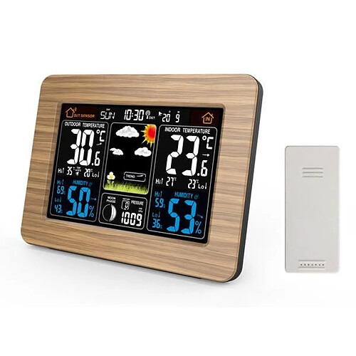 Station météo et réveil digital - Bois