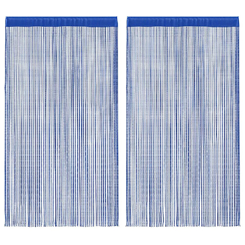 vidaXL - Rideau en fils 2 pcs 100 x 250 cm Bleu