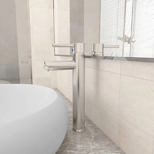 vidaXL Mitigeur Salle de Bain - Nickel