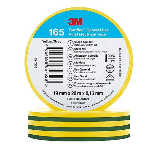3m Ruban adhésif PVC Temflex 165 - 19 mm x 20 m