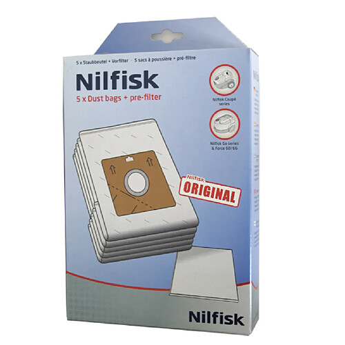 Nilfisk sacs aspirateur compatibles Go et Coupé - Lot de 5