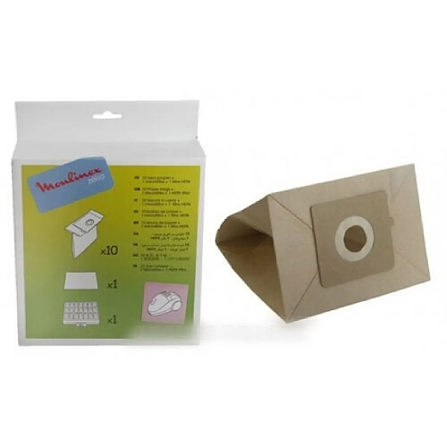 Moulinex sacs d’aspirateur Zelio - Lot de 10 + filtre HEPA