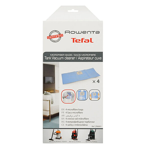 Rowenta sacs aspirateur cuve microfibre - Lot de 4