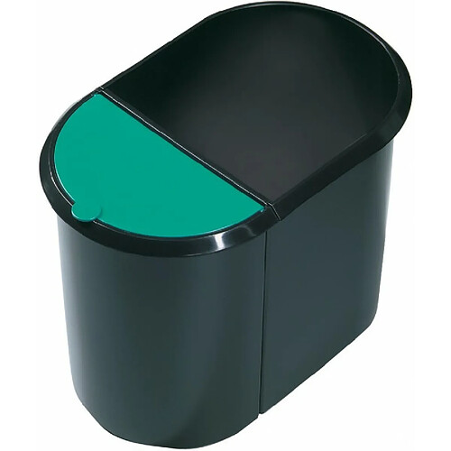 Helit Poubelle Duo-System - Noir/Bleu