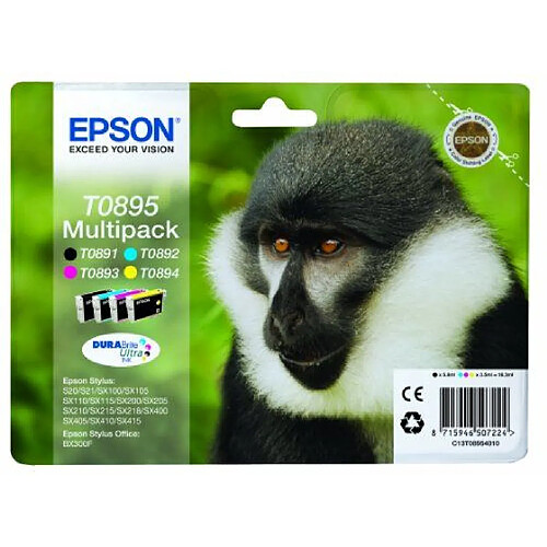 Epson Cartouches d'encre T0895 - Noir/Cyan/Magenta/Jaune