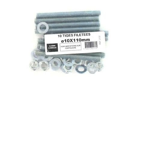 Batifix Tiges filetées M10 pour scellement chimique - x10