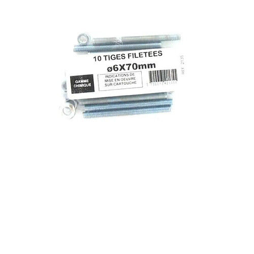 Batifix tiges filetées M6 pour scellement chimique - 6 x 70 mm