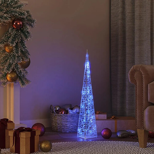vidaXL Cône lumineux décoratif - Bleu - 60 cm