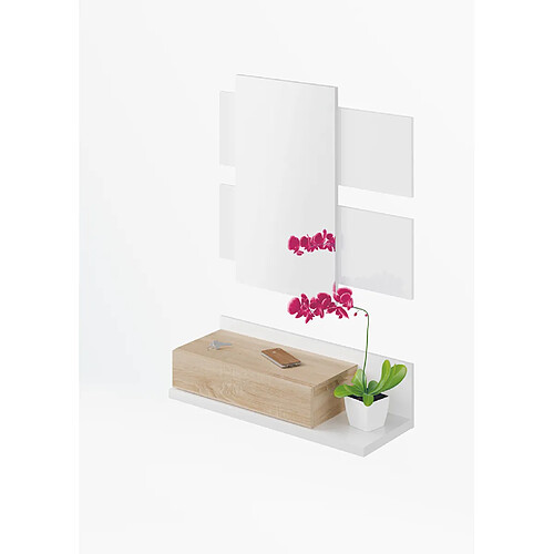 Pegane Meuble d'entrée moderne - Blanc mat