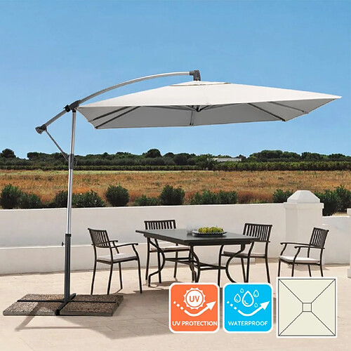 Elios parasols Parasol déporté carré - Blanc