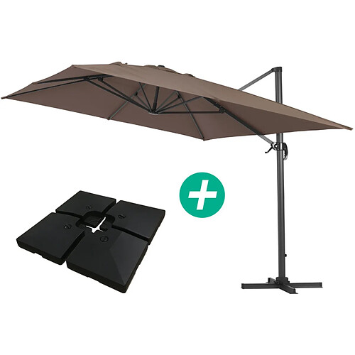 Habitat Et Jardin Parasol déporté Sun 4 3x4m - Taupe