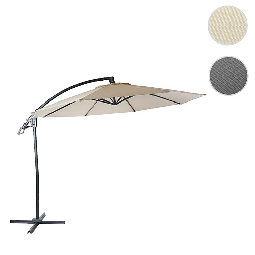 Mendler Parasol déporté rond - Crème blanc