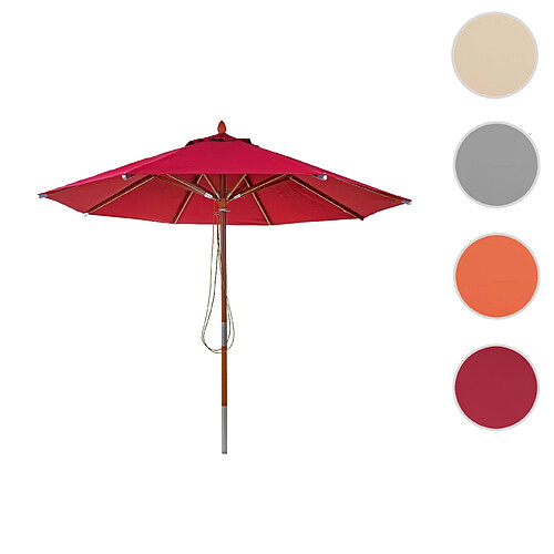 Mendler Parasol de jardin rond - Rouge bordeaux