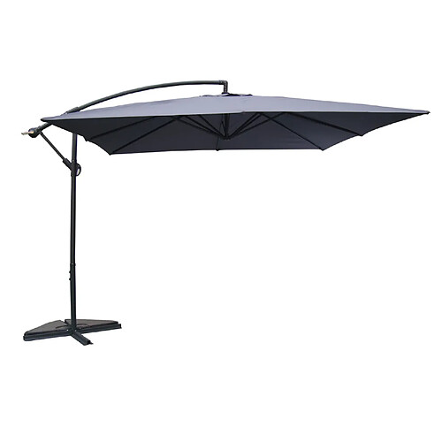 Concept Usine Parasol gris déporté carré 3 x 3 m SOLENZARA