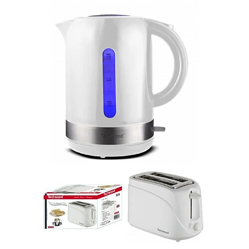 Techwood Set petit déjeuner bouilloire + grille-pain - Blanc