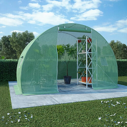 VidaXL Serre Polyéthylène 4,5 m² - Vert