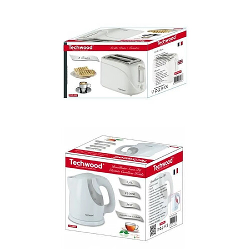 Techwood Set petit déjeuner bouilloire + grille-pain - Blanc