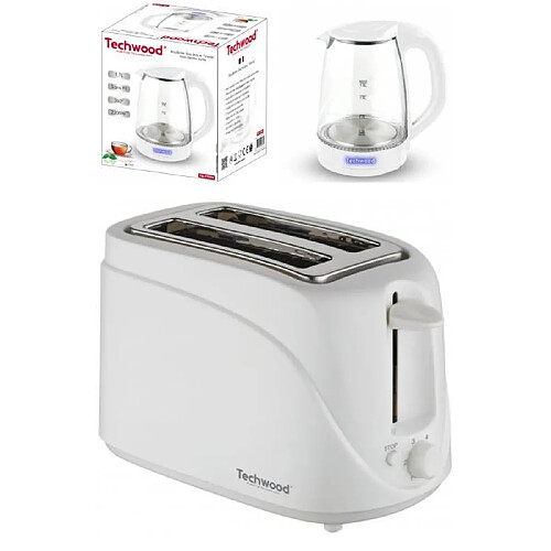 Techwood Set petit déjeuner bouilloire + grille-pain - Blanc