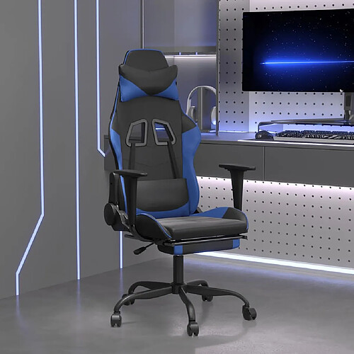 vidaXL Chaise de Jeu - Noir/Bleu
