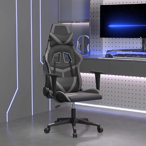 vidaXL Chaise de jeu - Noir et Gris