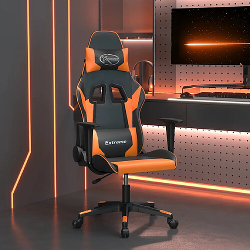 vidaXL Chaise de jeu Noir et orange