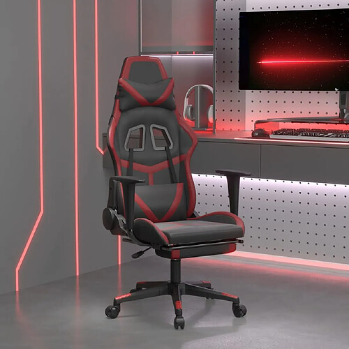 vidaXL Chaise de jeu massage - Noir/Bordeaux