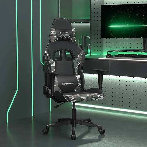 vidaXL Chaise de jeu Noir et camouflage