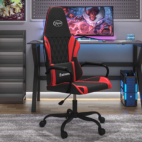 vidaXL Chaise de jeu massage - Noir/Rouge