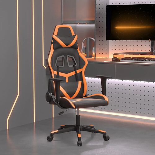 VidaXL Chaise de jeu de massage - Noir/Orange