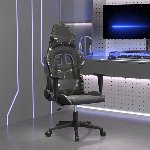 vidaXL Chaise de Jeu - Noir/Camouflage
