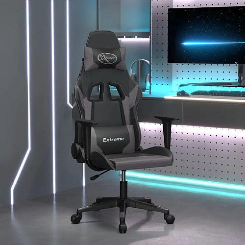vidaXL Chaise de Jeu - Noir/Gris