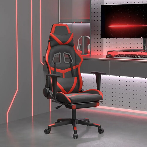 VidaXL Chaise de Jeu Massage Noir/Rouge