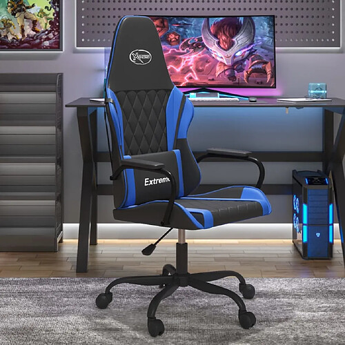 vidaXL Chaise de jeu Noir/Bleu