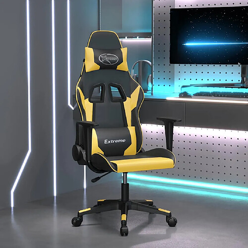 VidaXL Chaise de jeu Noir/Doré