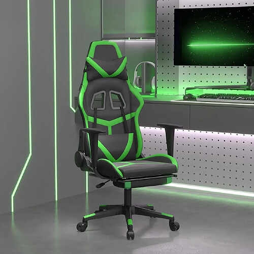 vidaXL Chaise de jeu de massage - Noir/Vert