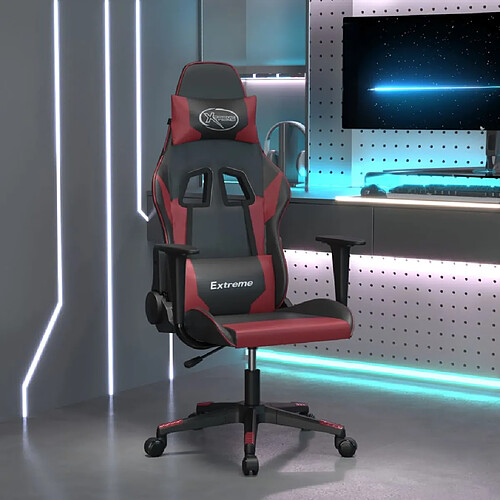 vidaXL Chaise de jeu - Noir et rouge bordeaux