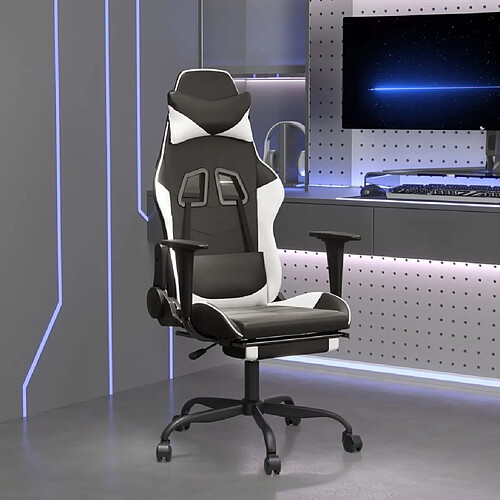 vidaXL Chaise de jeu - Noir/Blanc
