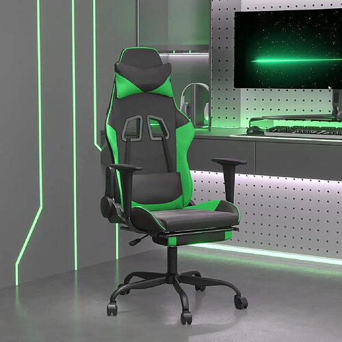 vidaXL Chaise de Jeu - Noir/Vert