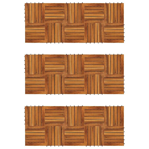 vidaXL - Tuiles de terrasse 30x30 cm - Acacia