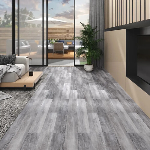 vidaXL Dalles de plancher PVC 5,02 m² autoadhésif gris bois mat
