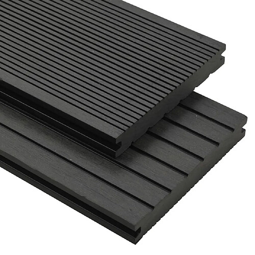 vidaXL - Panneaux de terrasse solides 4 m - Noir