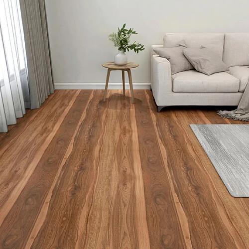 vidaXL Dalles de plancher PVC autoadhésif 1,86 m² - Marron