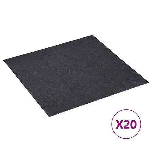 vidaXL Dalles de plancher autoadhésives - Marbre noir