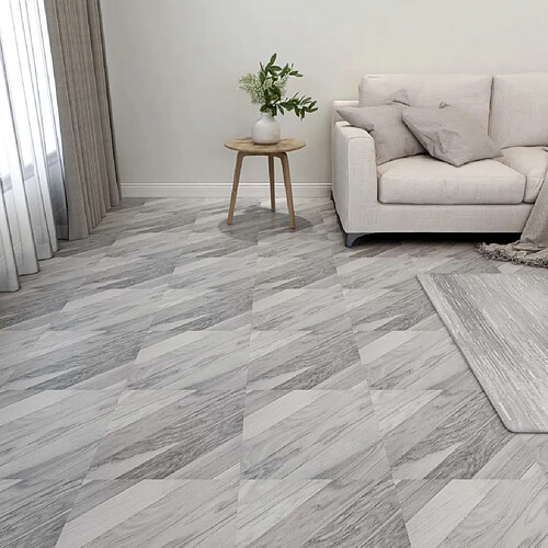 vidaXL Dalles de plancher PVC autoadhésif gris rayé