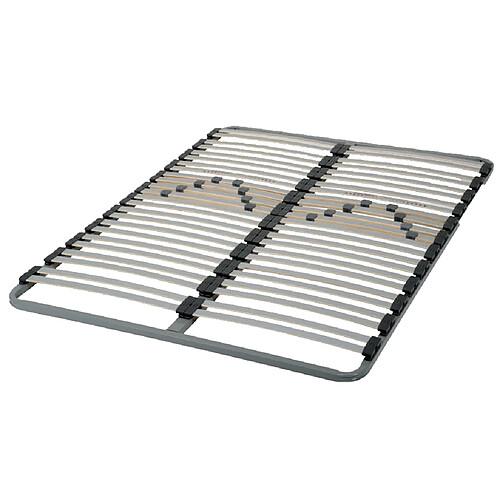 Promo matelas Sommier cadre à lattes - Gris