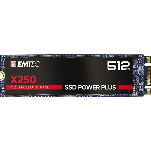 SSD M.2 SATA III EMTEC 512GB 2280 500 Mo/s - Disque interne Power Plus X250