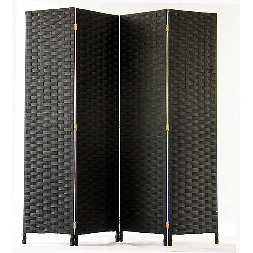 pegane Paravent tressé noir
