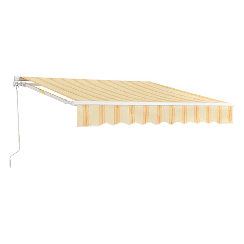 En.Casa en_casa Store Banne Bitonto avec Manivelle - Jaune/Blanc