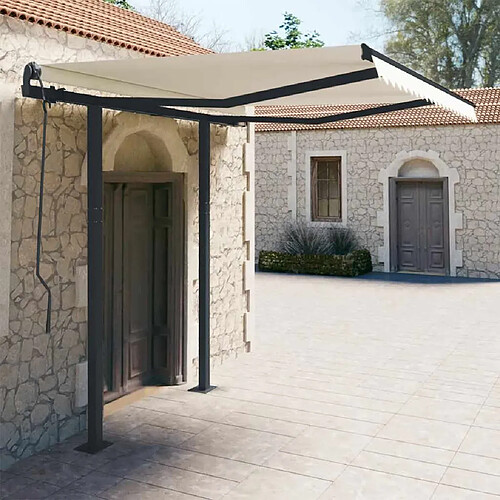 vidaXL Jeu de poteaux d'auvent 300x245 cm - Anthracite