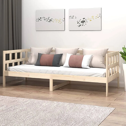 vidaXL Lit de jour - Bois de pin massif 90x200 cm